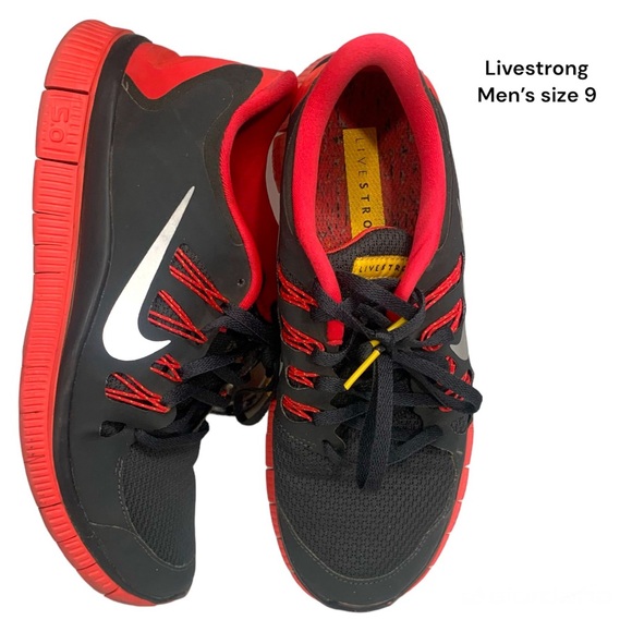 Rare Nike Livestrong Men’s size 9 grey/red/black - Picture 1 of 6